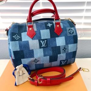 Louis Vuitton Speedy Bandouliere Damier Patchwork denim 30